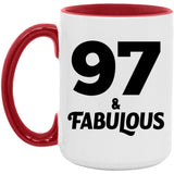 97th Birthday 97 & Fabulous - 15oz Accent Mug Red