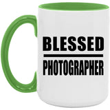 Blessed Photographer - 15oz Accent Mug Green