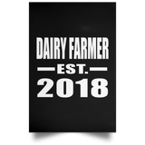 Dairy Farmer Established EST. 2018 - Poster Portrait
