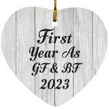 First Year As Gf & Bf 2023 - Heart Ornament F