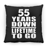 55th Anniversary 55 Years Down Lifetime To Go - Throw Pillow Black