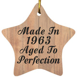 61st Birthday Made In 1963 Aged To Perfection - Star Ornament C