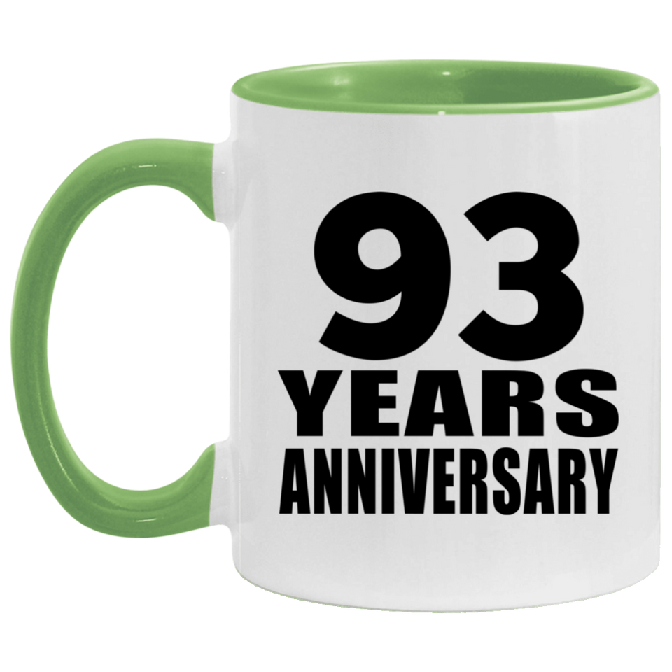 93rd Anniversary 93 Years - 11oz Accent Mug Green