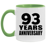 93rd Anniversary 93 Years - 11oz Accent Mug Green