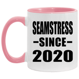 Seamstress Since 2020 - 11oz Accent Mug Pink