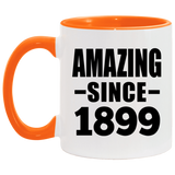 125th Birthday Amazing Since 1899 - 11oz Accent Mug Orange