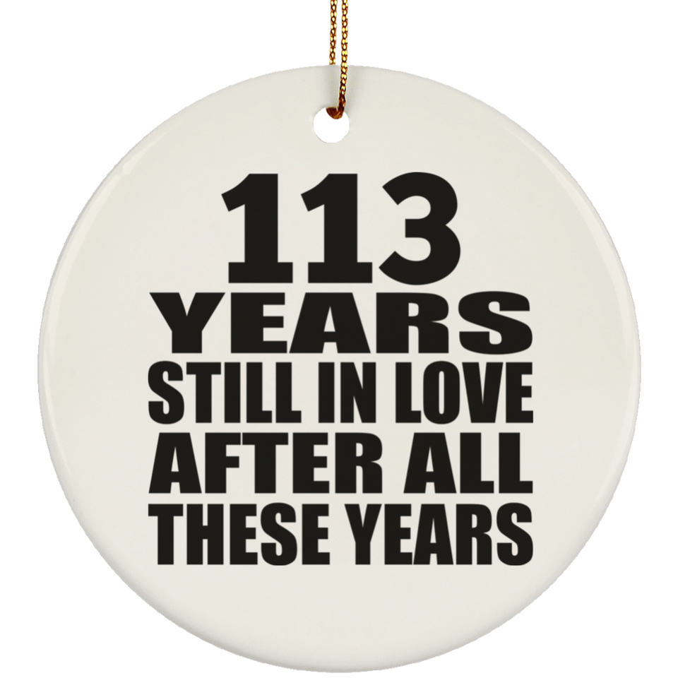 113th Anniversary 113 Years Still In Love After These Years - Circle Ornament