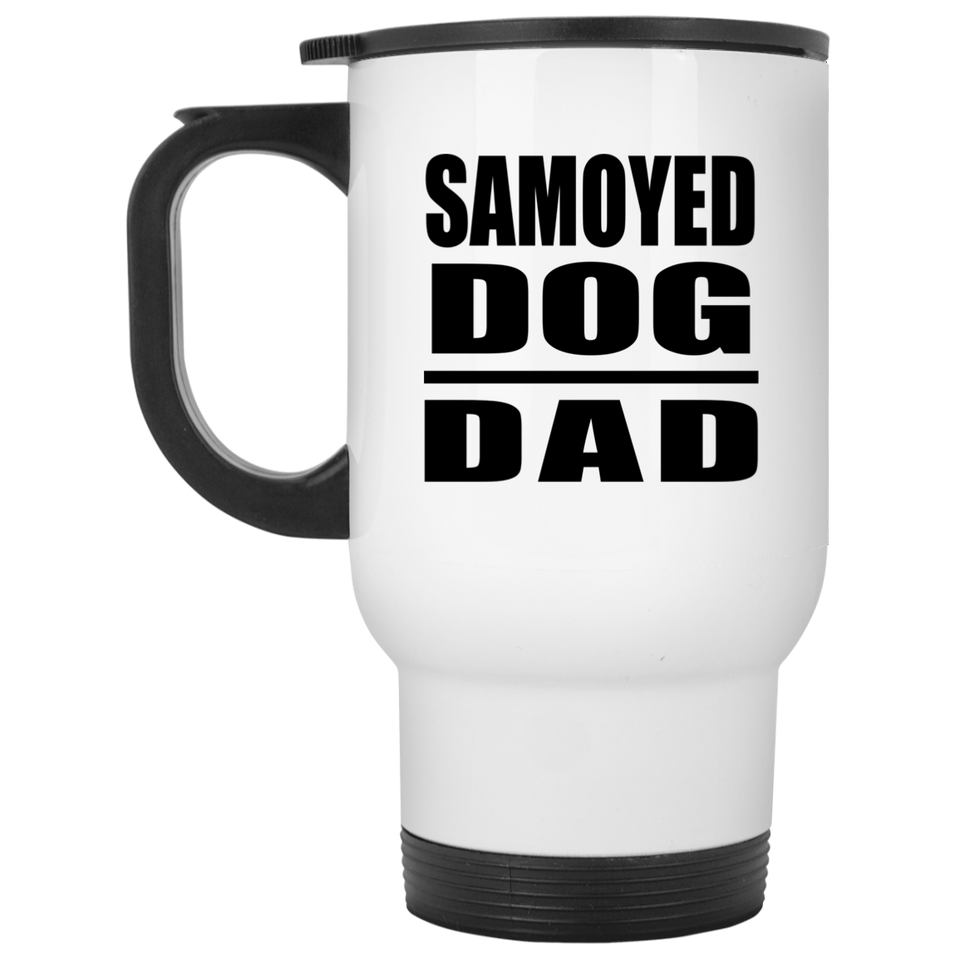 Samoyed Dog Dad - White Travel Mug