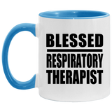 Blessed Respiratory Therapist - 11oz Accent Mug Blue