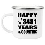 Happy 59th Anniversary Square Root of 3481 Years & Counting - 12oz Camping Mug