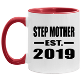 Step Mother Established EST. 2019 - 11oz Accent Mug Red