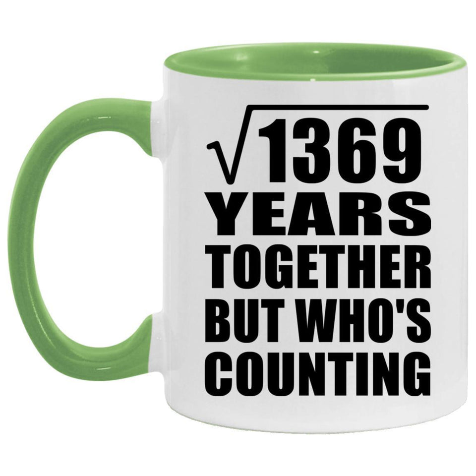 37th Anniversary Square Root of 1369 Years Who's Counting - 11oz Accent Mug Green