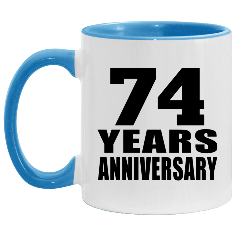 74th Anniversary 74 Years - 11oz Accent Mug Blue