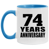 74th Anniversary 74 Years - 11oz Accent Mug Blue