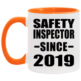 Safety Inspector Since 2019 - 11oz Accent Mug Orange