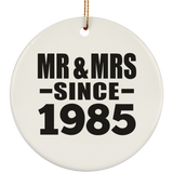 39th Anniversary Mr & Mrs Since 1985 - Circle Ornament