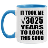 55th Birthday Took Square Root of 3025 Years To Look Good - 11oz Accent Mug Blue