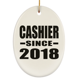 Cashier Since 2018 - Oval Ornament