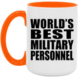 World's Best Military Personnel - 15oz Accent Mug Orange