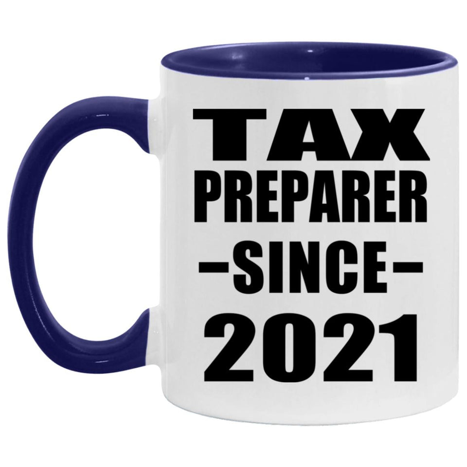 Tax Preparer Since 2021 - 11oz Accent Mug Purple