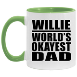 Willie World's Okayest Dad - 11oz Accent Mug Green