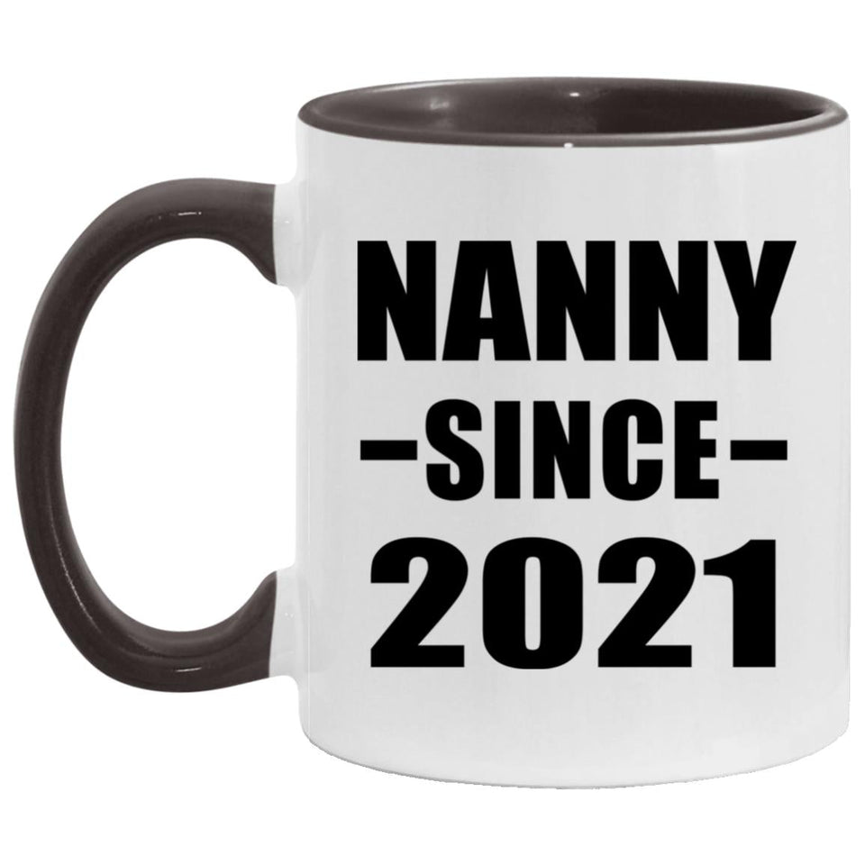 Nanny Since 2021 - 11oz Accent Mug Black