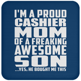 Proud Cashier Mom Of Awesome Son - Drink Coaster