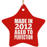 12th Birthday Made In 2012 Aged to Perfection - Star Ornament
