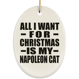 All I Want For Christmas Is My Napoleon Cat - Oval Ornament