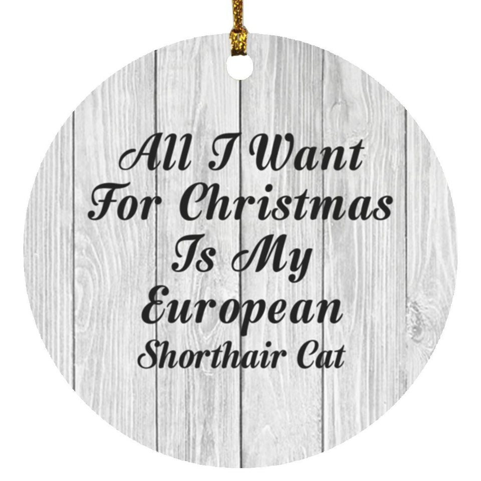 All I Want For Christmas Is My European Shorthair Cat - Circle Ornament F
