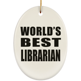 World's Best Librarian - Oval Ornament