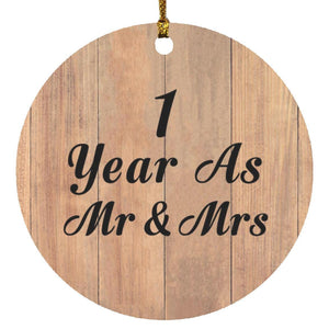 1 Year As Mr & Mrs - Circle Ornament C
