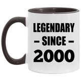 24th Birthday Legendary Since 2000 - 11oz Accent Mug Black