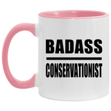 Badass Conservationist - 11oz Accent Mug Pink