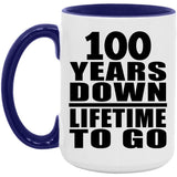 100th Anniversary 100 Years Down Lifetime To Go - 15oz Accent Mug Purple
