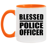 Blessed Police Officer - 11oz Accent Mug Orange