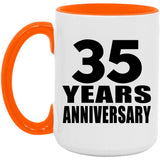 35th Anniversary 35 Years Anniversary - 15oz Accent Mug Orange