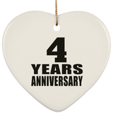 4th Anniversary 4 Years - Heart Ornament