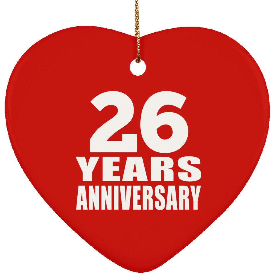 26th Anniversary 26 Years - Heart Ornament