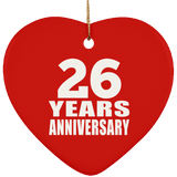 26th Anniversary 26 Years - Heart Ornament
