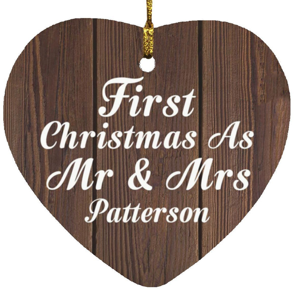 First Christmas As Mr & Mrs Patterson - Heart Ornament D