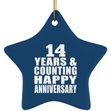 Happy 14th Anniversary 14 Years & Counting - Star Ornament