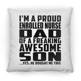 Proud Enrolled Nurse Dad Of Awesome Son - Throw Pillow