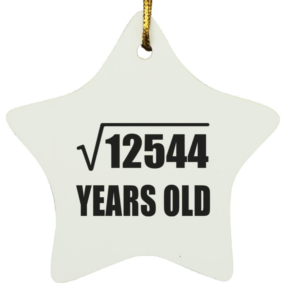 112th Birthday Square Root of 12544 Years Old - Star Ornament
