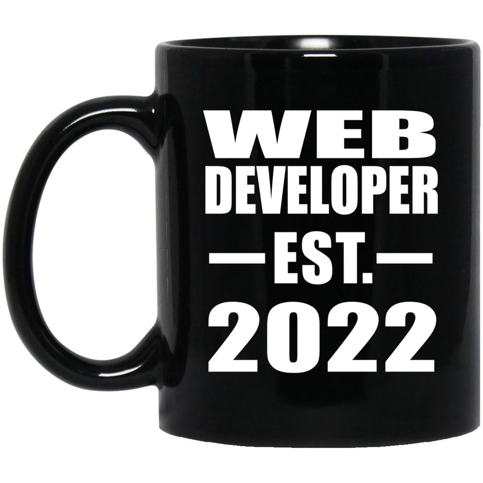 Web Developer Established EST. 2022 - 11oz Coffee Mug Black