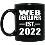 Web Developer Established EST. 2022 - 11oz Coffee Mug Black