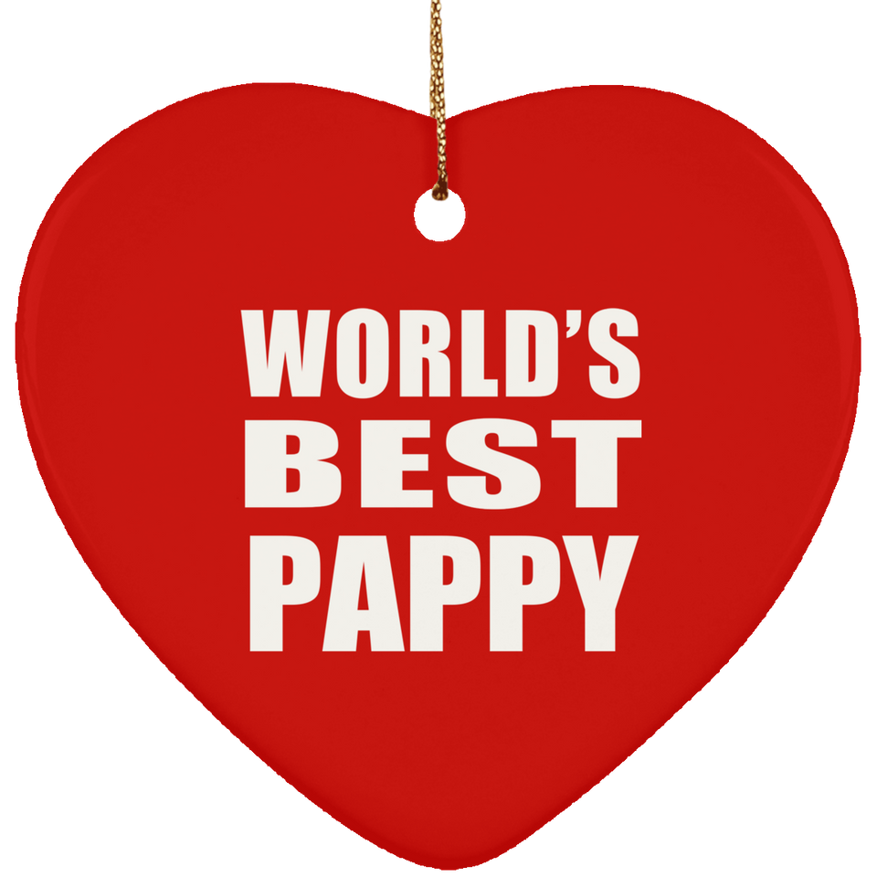 World's Best Pappy - Heart Ornament