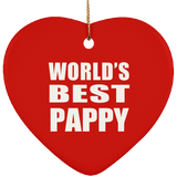 World's Best Pappy - Heart Ornament