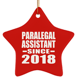 Paralegal Assistant Since 2018 - Star Ornament