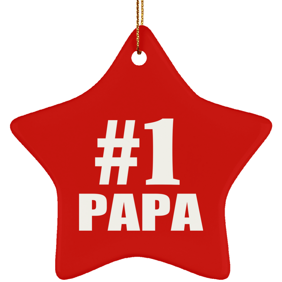 Number One #1 Papa - Star Ornament